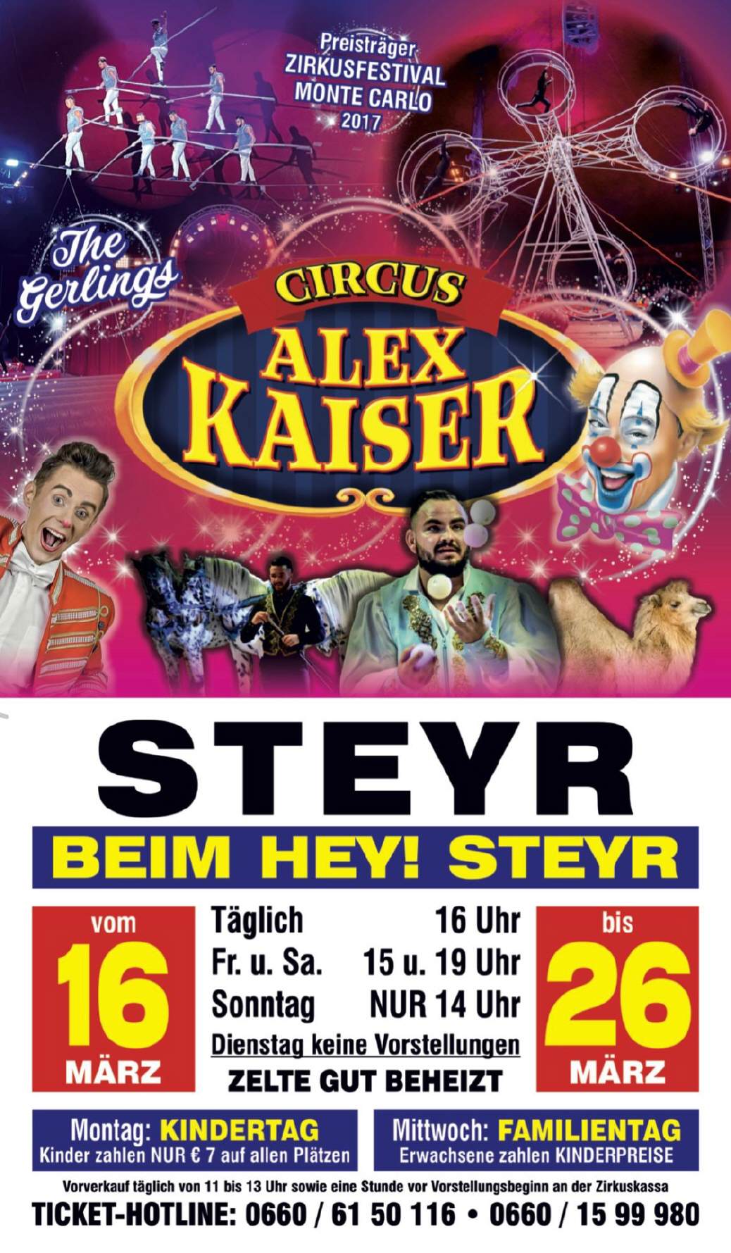 Weitere Tickethotline: 0660/1599980