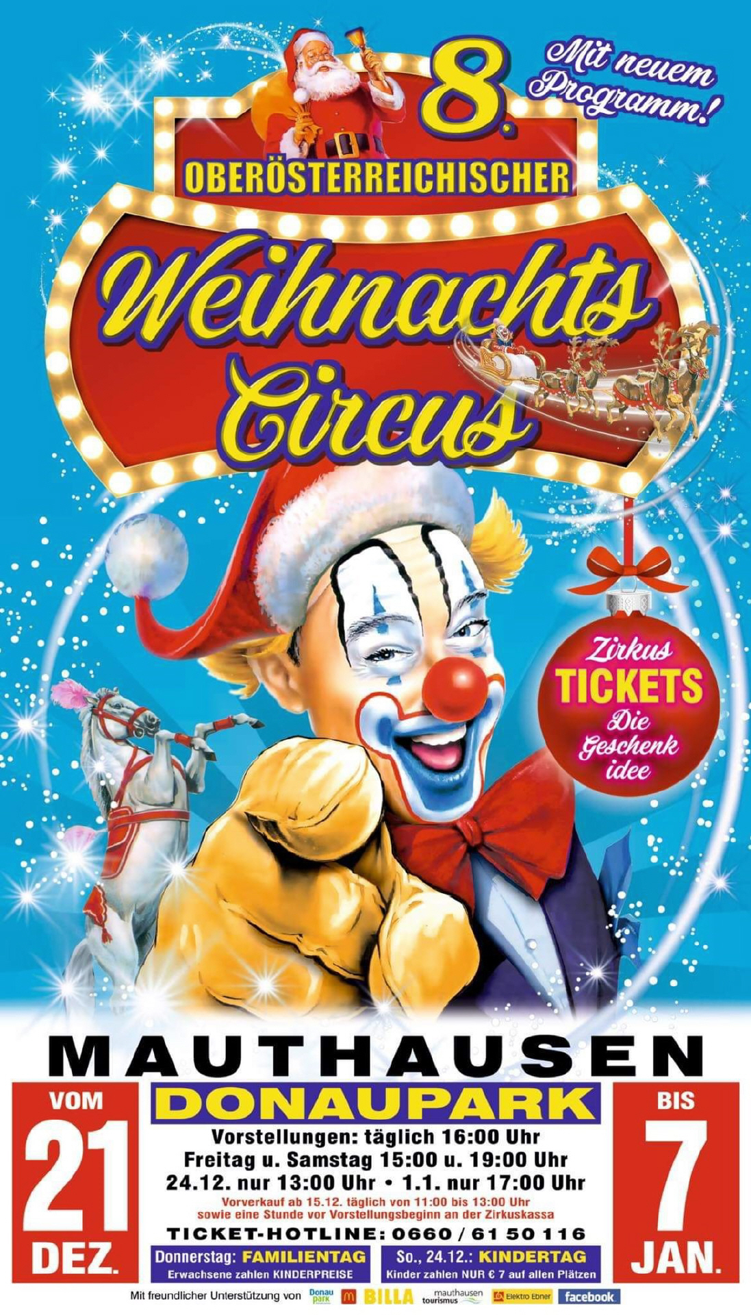 Weihnachtszirkus-Plakat 2023